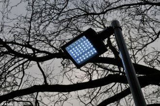 maybe not these types of a bright idea: one of many questionable new LED road lights