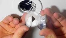 How to change a 12v halogen downlight bulb in a metal ring